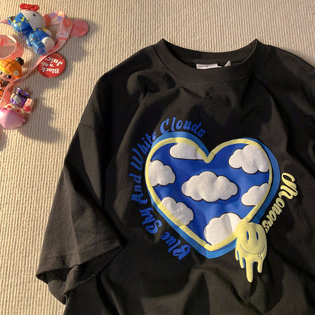 Personalized street bubble print T-shirt