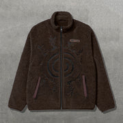 Fashion Anime Symbol Print Long Sleeve Zipper Pocket Plush Coat