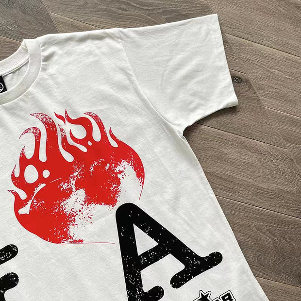 casual letter print preppy T-shirt