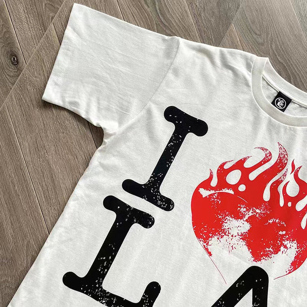 casual letter print preppy T-shirt