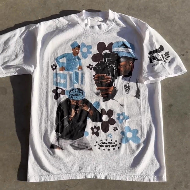 Casual Tyler Print Short Sleeve T-Shirt
