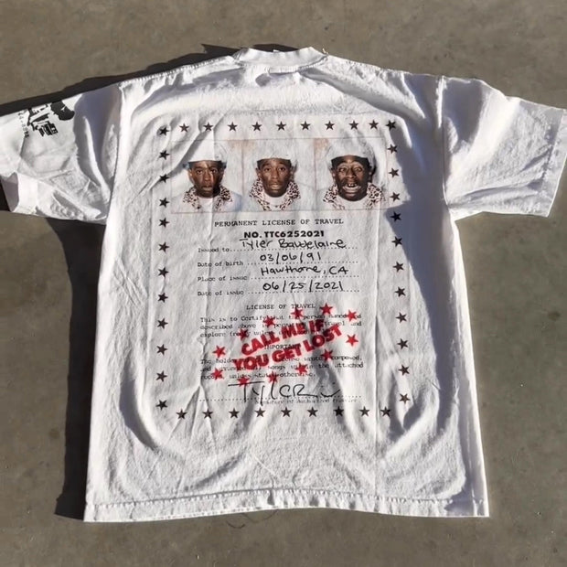 Casual Tyler Print Short Sleeve T-Shirt