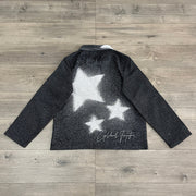 F*ck The World Print Long Sleeve Zipped Jacket