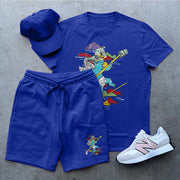 Personality Fashion Cartoon Short Sleeve Suit