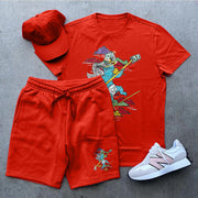 Personality Fashion Cartoon Short Sleeve Suit