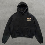 Jesus Made In Heaven Print Long Sleeve Hoodies