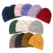 Spray-painted colorful polka dot graffiti wool knitting hat