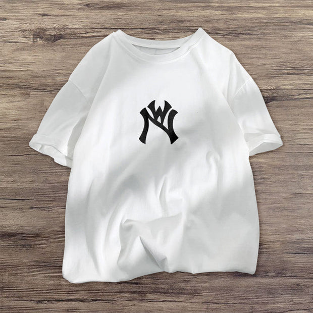 Fashion personality printed retro short-sleeved T-shirt