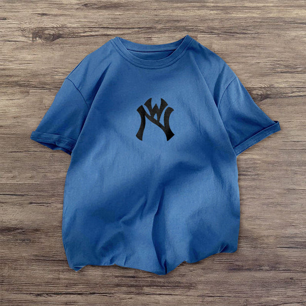 Fashion personality printed retro short-sleeved T-shirt