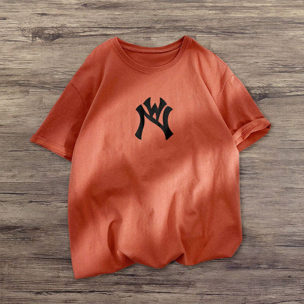 Fashion personality printed retro short-sleeved T-shirt