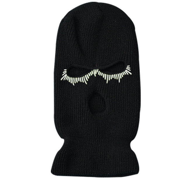 Warm three-hole hat ski riding sports knitted hat