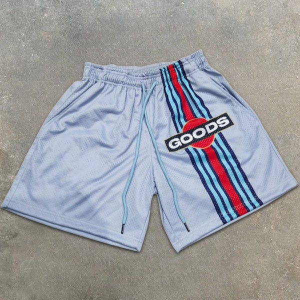 GOODS slogan graphic print elastic shorts