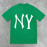 New York fashion print street style T-shirt
