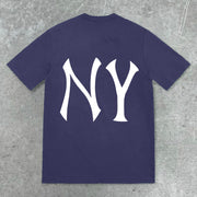 New York fashion print street style T-shirt