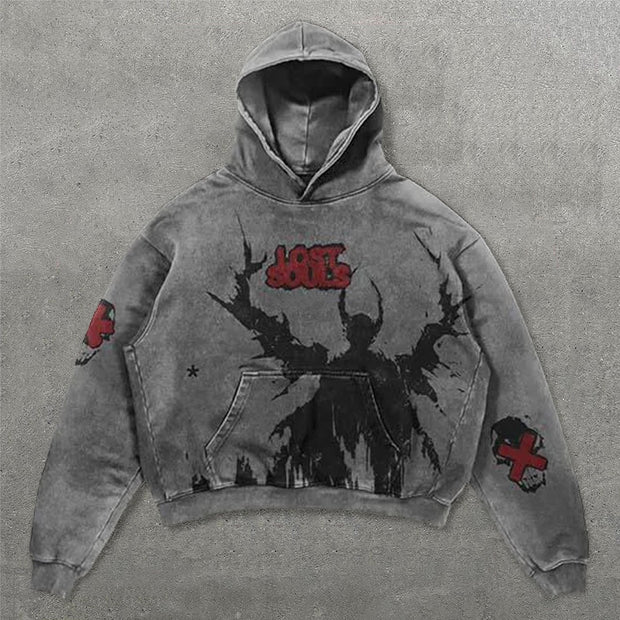Lost Souls Print Long Sleeve Hoodies