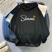 Street style printed Harajuku plus velvet padded hooded sweatshirt
