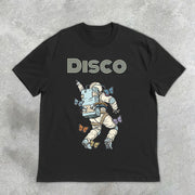 astronaut disco vintage print short sleeve T-shirt