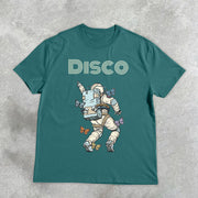 astronaut disco vintage print short sleeve T-shirt