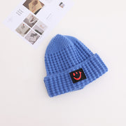 Black retro smiling men and women warm knitted hats