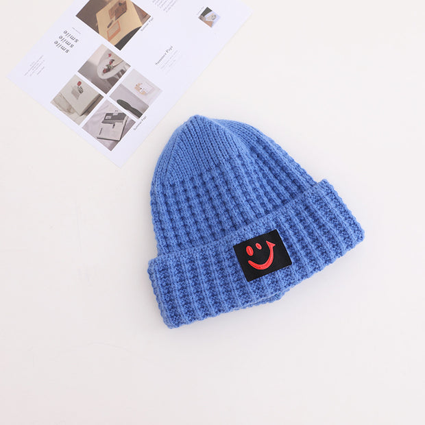Black retro smiling men and women warm knitted hats