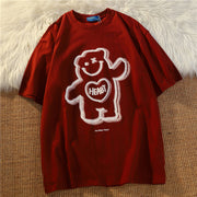 Neresum Burgundy Short Sleeve Bear T-Shirt