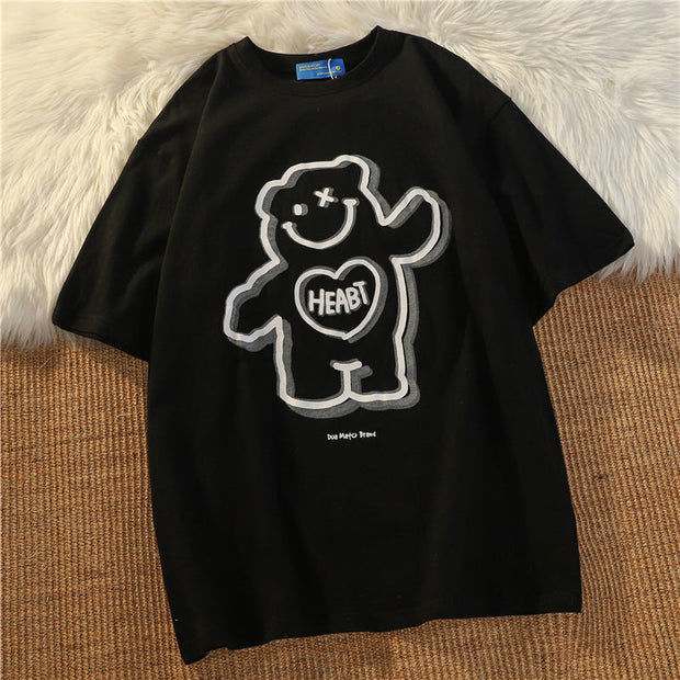 Neresum Burgundy Short Sleeve Bear T-Shirt