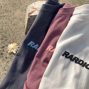 Evil smiley brushed short-sleeved American retro loose T-shirt