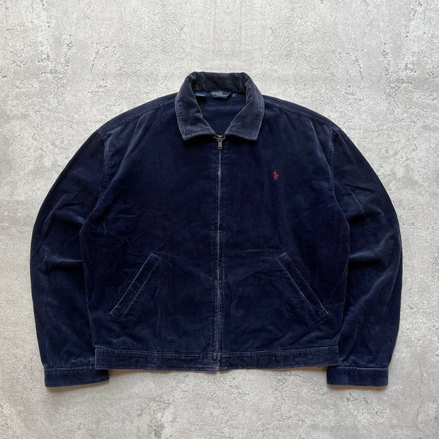 Corduroy Solid Jacket with Pony Embroidery