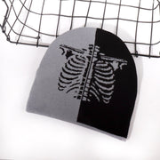 Personalized fashion skeleton jacquard knitted hat