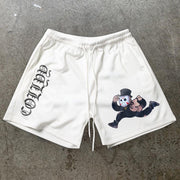 Tide brand retro print cartoon shorts