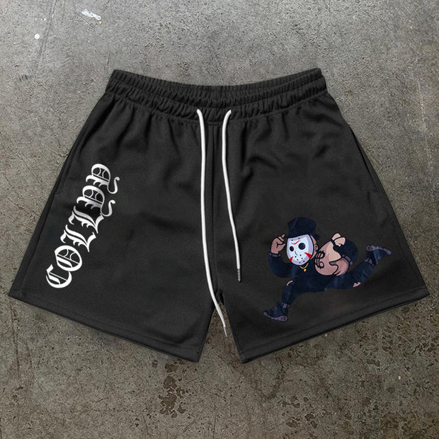 Tide brand retro print cartoon shorts