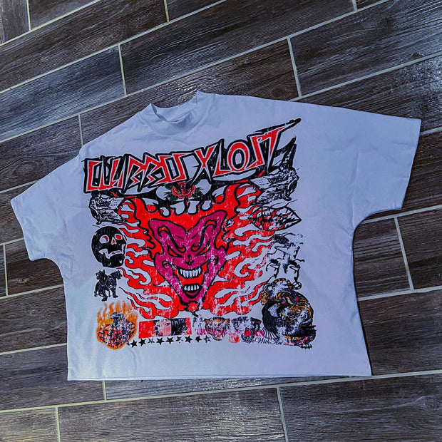 rock print street T-shirt