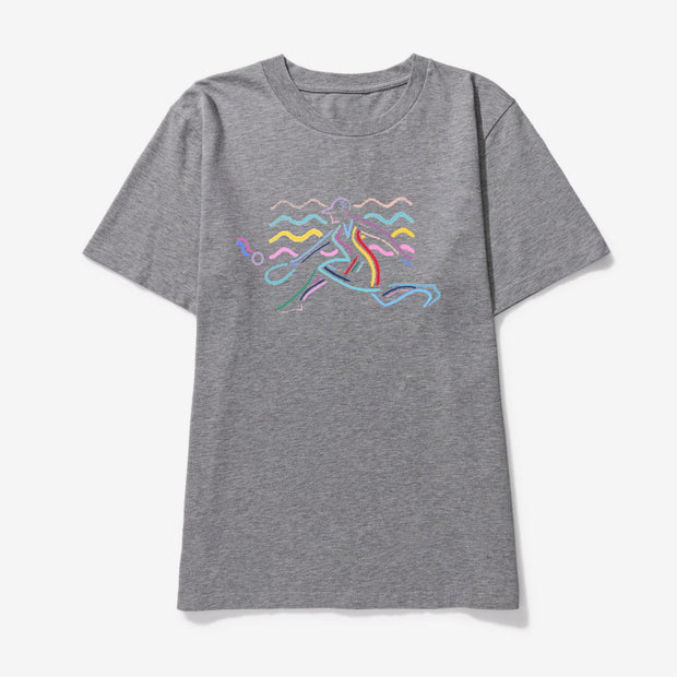 Fashion Line Art Print Short Sleeve T-Shirt