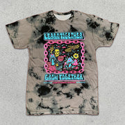 Tie-Dye Skull Graphic Print Short Sleeve T-Shirt