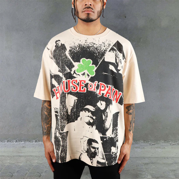 Gangster Print Casual Street T-Shirt