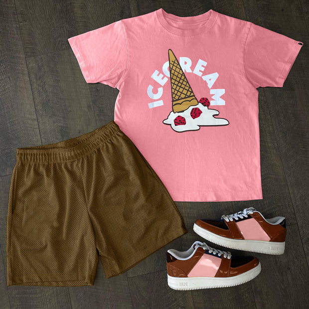 Fashion personality ice cream print shorts T-shirt shorts two-piece set