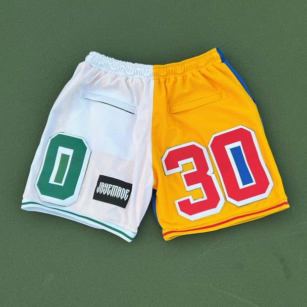 Casual Multicolor Panel Resort Mesh Street Shorts