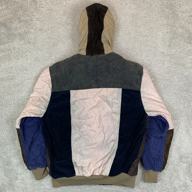 Vintage Corduroy Zipper Contrast Jacket