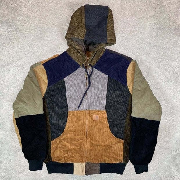 Vintage Corduroy Zipper Contrast Jacket