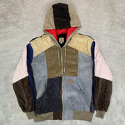 Vintage Corduroy Zipper Contrast Jacket