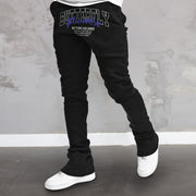 Trendy printed straight-leg street style sweatpants