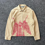 Fashionable Retro Lady Liberty Pattern Thin Jacket