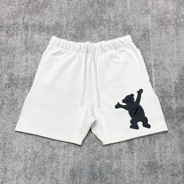 Casual Bear Print Track Shorts