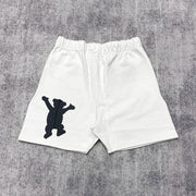 Casual Bear Print Track Shorts
