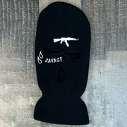 Street style firearms printed knitted mask hat