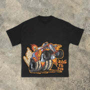 Trendy casual truck print short-sleeved T-shirt