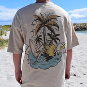 Fashion Resort Style Casual Coconut Crew Neck T-Shirt