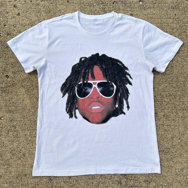 Fashionable retro printed street short-sleeved T-shirt
