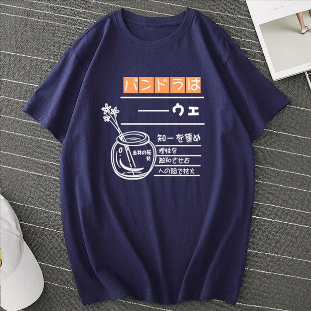Street short-sleeved loose round neck casual Japanese T-shirt