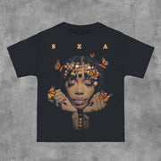 Butterfly Print Short Sleeve T-Shirt